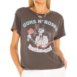 Daydreamer Welcome To The Jungle Reverse Girlfriend Tee in Washed Black